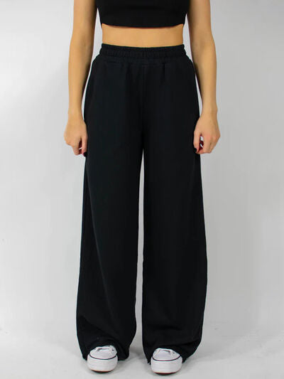 Elastic Waist Wide Leg Pants - Pahabu - Women's Clothing & Shop