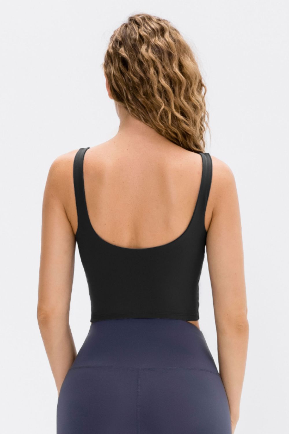 Cropped Scoop Neck Active Tank Top - Pahabu - Women's Clothing & Shop