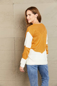 Woven Right Two-Tone Openwork Rib-Knit Sweater - Pahabu - Women's Clothing & Shop