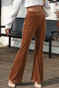High Waist Corduroy Flare Pants - Pahabu - Women's Clothing & Shop