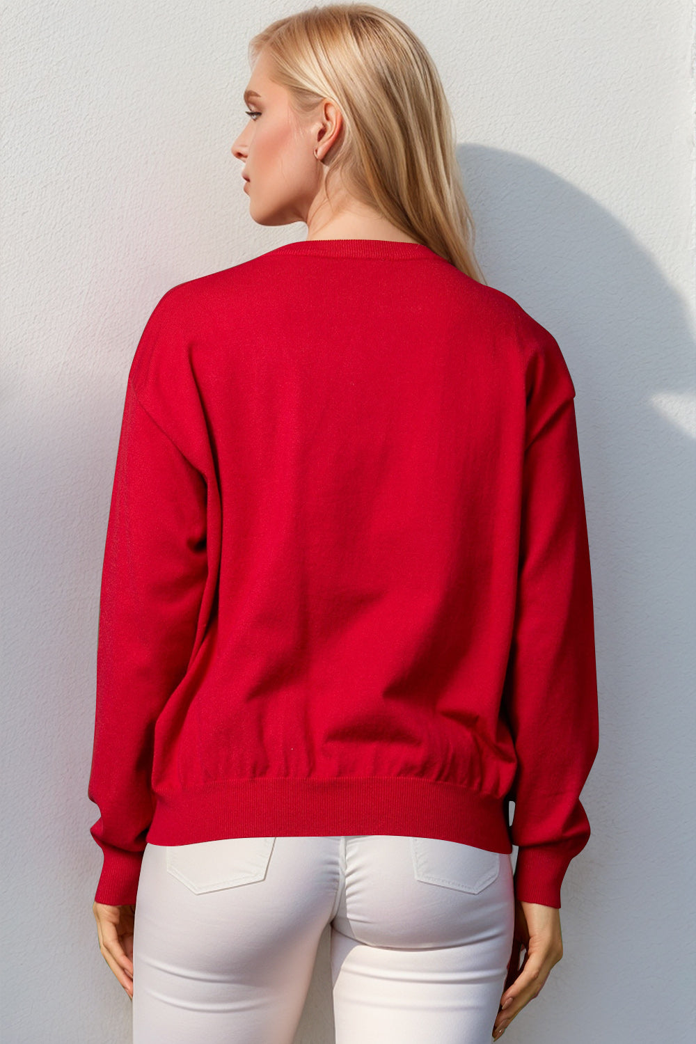 Double Take Full Size Nutcracker Sequin Long Sleeve Sweater - Pahabu - Women's Clothing & Shop