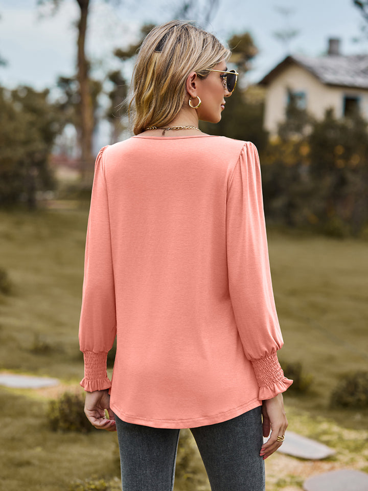 Puff Sleeve Pleated Blouse - Pahabu - Women's Clothing & Shop