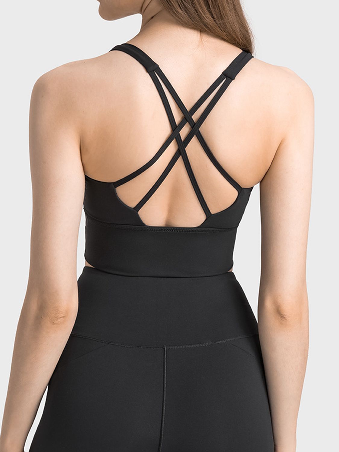 Millennia Scoop Neck Crisscross Straps Sports Bra - Pahabu - Women's Clothing & Shop