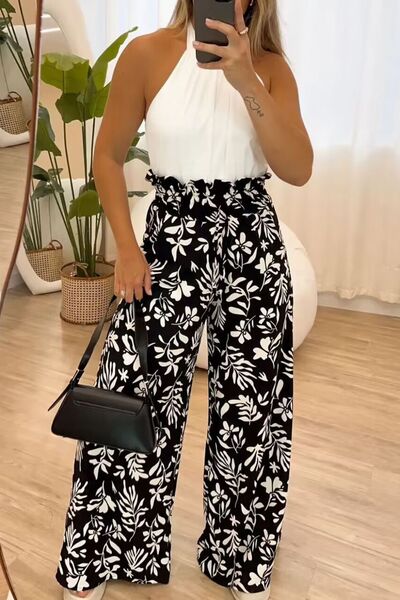Full Size Printed High Waist Wide Leg Pants - Pahabu - Women's Clothing & Shop