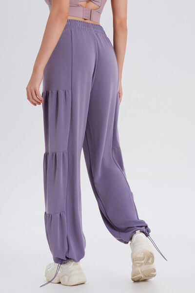 Basic Bae Drawstring Elastic Waist Ruched Joggers - Pahabu - Women's Clothing & Shop
