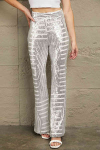 Sequin High Waist Flared Pants - Pahabu - Women's Clothing & Shop