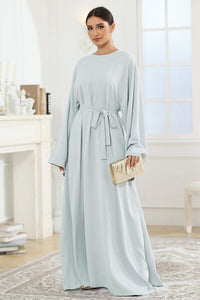 Round Neck Kimono Sleeve Tie Waist Dress - Pahabu - Women's Clothing & Shop