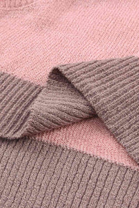 Color Block Drawstring Side Slit Hooded Sweater - Pahabu - Women's Clothing & Shop