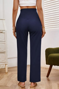 High Waist Wide Leg Pants with Pockets - Pahabu - Women's Clothing & Shop