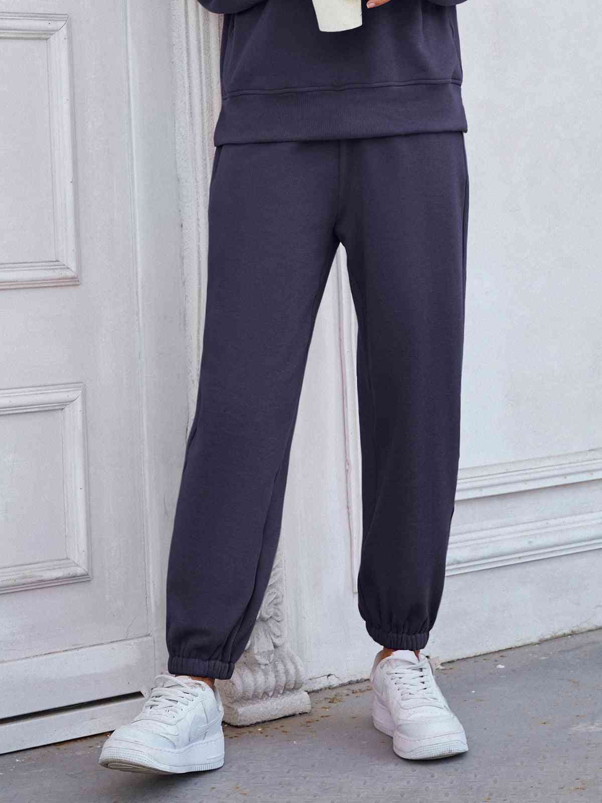 Elastic Waist Joggers with Pockets - Pahabu - Women's Clothing & Shop