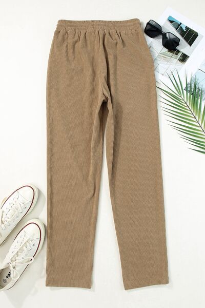 Drawstring Straight Pants with Pockets - Pahabu - Women's Clothing & Shop