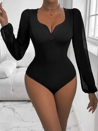 Perfee Sweetheart Neck Long Sleeve Bodysuit - Pahabu - Women's Clothing & Shop