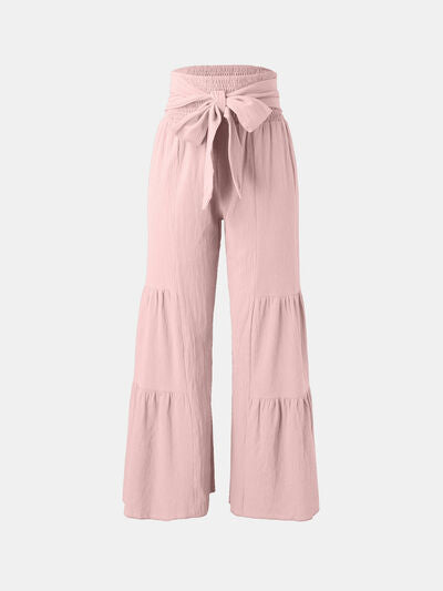 Tied Ruched Wide Leg Pants - Pahabu - Women's Clothing & Shop