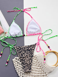 Leopard Tied Halter Neck Bikini Set - Pahabu - Women's Clothing & Shop