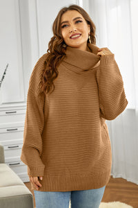 Horizontal Ribbing Turtleneck Sweater - Pahabu - Women's Clothing & Shop