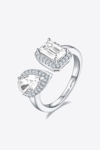 1 Carat Moissanite 925 Sterling Silver Open Ring - Pahabu - Women's Clothing & Shop