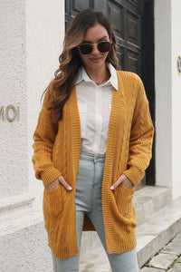 Open Front Longline Cardigan with Pockets - Pahabu - Women's Clothing & Shop