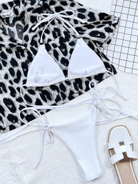 Textured Halter Neck Tie Side Bikini Set - Pahabu - Women's Clothing & Shop
