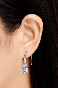2 Carat Moissanite 925 Sterling Silver Drop Earrings - Pahabu - Women's Clothing & Shop