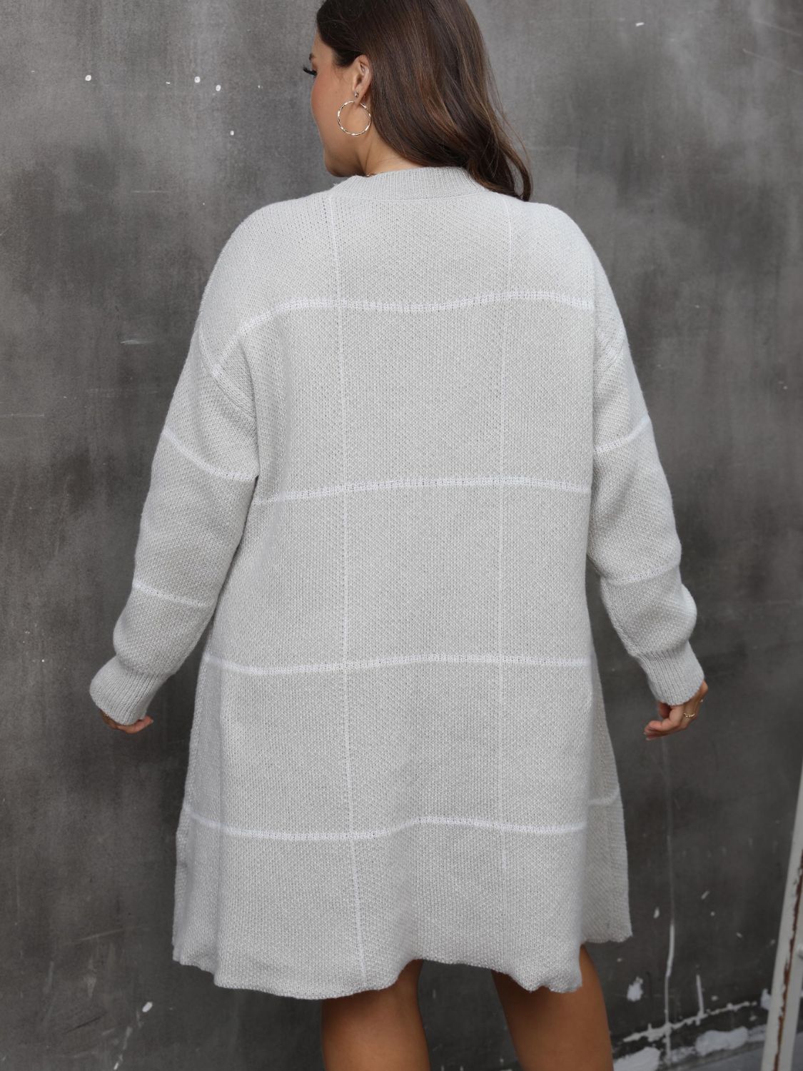Plus Size Round Neck Long Sleeve Sweater Dress - Pahabu - Women's Clothing & Shop