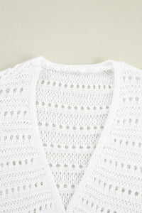Openwork Open Front Long Sleeve Cardigan - Pahabu - Women's Clothing & Shop