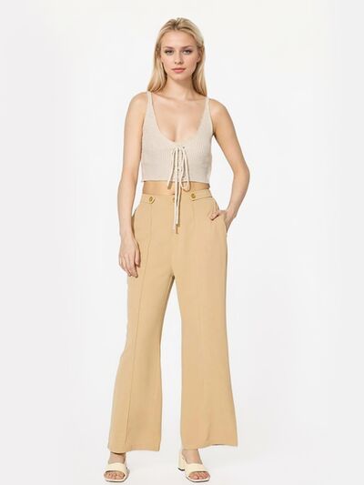 Wide Leg Pants with Pockets - Pahabu - Women's Clothing & Shop