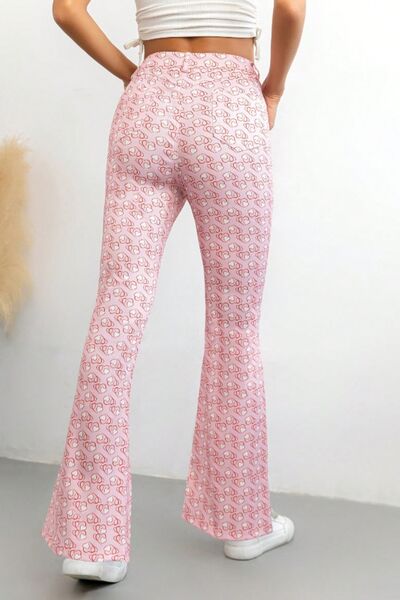 Printed High Waist Flare Pants with Pockets - Pahabu - Women's Clothing & Shop