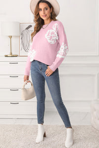 Slit Round Neck Dropped Shoulder Sweater - Pahabu - Women's Clothing & Shop