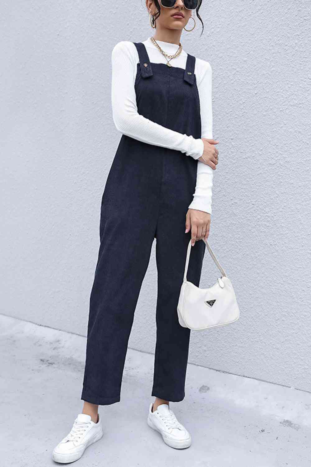 Perfee Button Detail Corduroy Overalls with Side Pockets - Pahabu - Women's Clothing & Shop