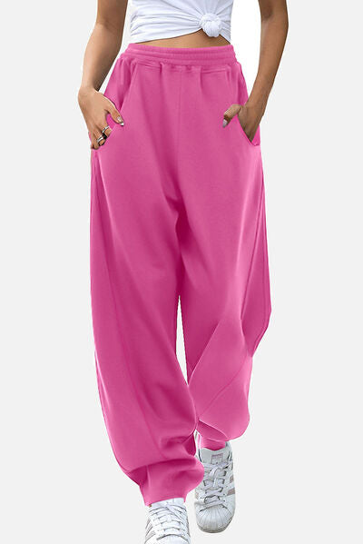 Elastic Waist Sweatpants with Pockets - Pahabu - Women's Clothing & Shop