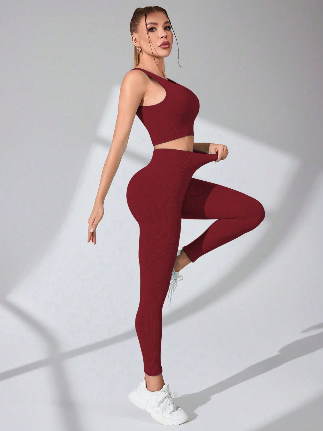 Scoop Neck Wide Strap Top and Pants Active Set - Pahabu - Women's Clothing & Shop