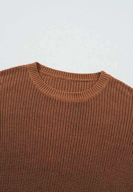 Pearl Detail Round Neck Long Sleeve Sweater - Pahabu - Women's Clothing & Shop