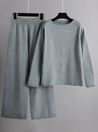 Basic Bae Rolled Round Neck Top and Pants Sweater Set - Pahabu - Women's Clothing & Shop