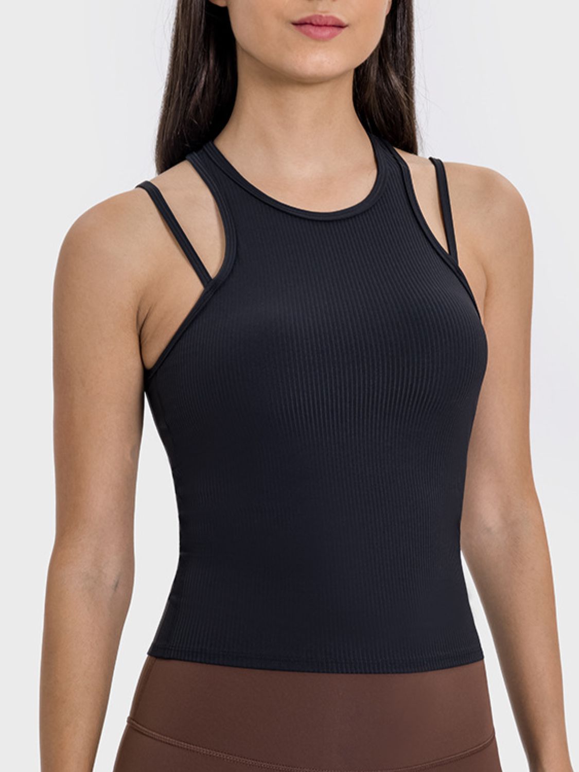 Millennia Cutout Round Neck Racerback Active Tank - Pahabu - Women's Clothing & Shop