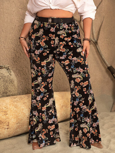 Plus Size Wide Leg Printed Pants - Pahabu - Women's Clothing & Shop