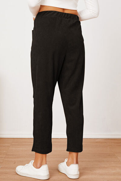 Pocketed Elastic Waist Pants - Pahabu - Women's Clothing & Shop