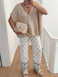V-Neck Button Up Short Sleeve Cardigan - Pahabu - Women's Clothing & Shop