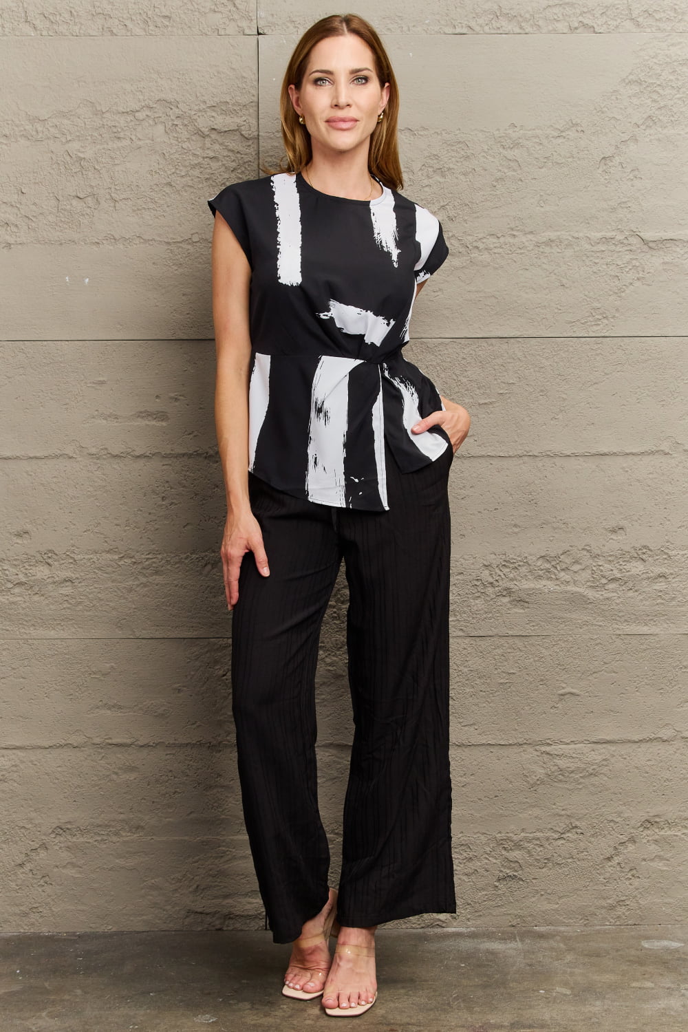 Perfee Printed Round Neck Short Sleeve Blouse - Pahabu - Women's Clothing & Shop
