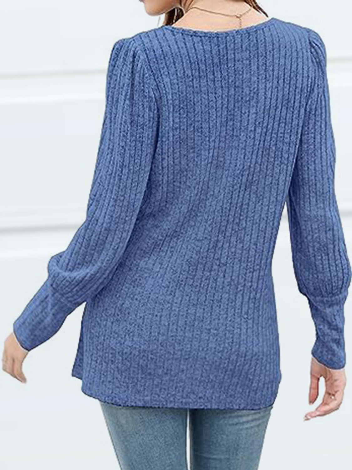 Decorative Button Square Neck Top - Pahabu - Women's Clothing & Shop