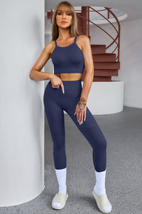 Tank Cropped Active Top and Pants Set - Pahabu - Women's Clothing & Shop