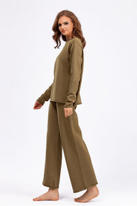 Basic Bae Rolled Round Neck Top and Pants Sweater Set - Pahabu - Women's Clothing & Shop