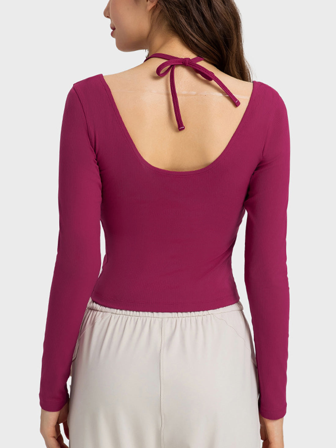 Millennia Halter Neck Long Sleeve Sporty Top - Pahabu - Women's Clothing & Shop