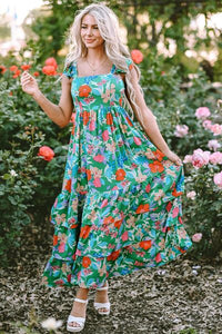 Tiered Ruffled Printed Sleeveless Dress - Pahabu - Women's Clothing & Shop