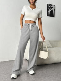 Drawstring Wide Leg Pants with Pockets - Pahabu - Women's Clothing & Shop