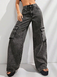 Wide Leg Jeans with Pockets - Pahabu - Women's Clothing & Shop