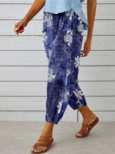 Printed Tied Cropped Pants - Pahabu - Women's Clothing & Shop