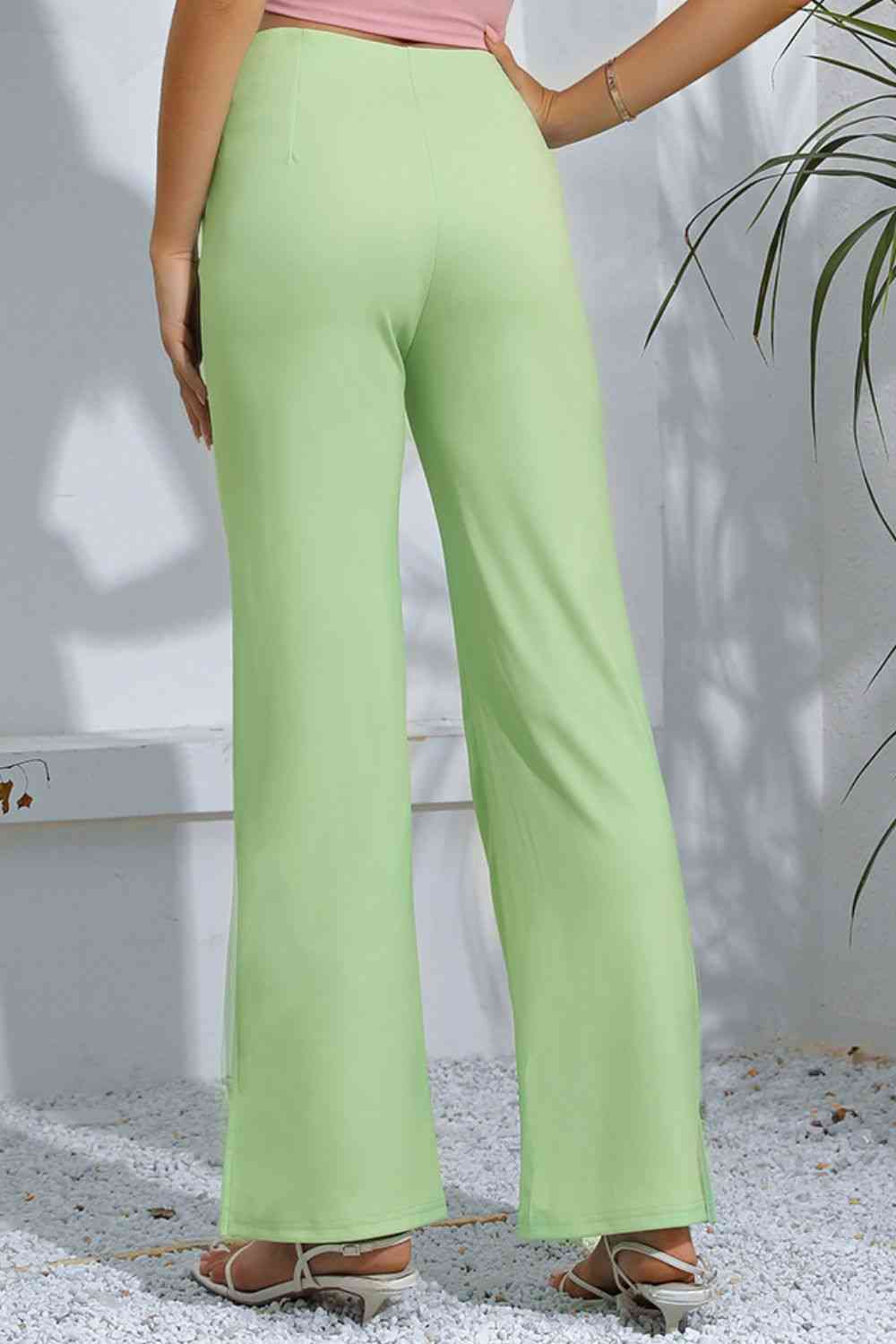 Slit High-Rise Flare Pants - Pahabu - Women's Clothing & Shop