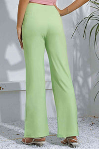 Slit High-Rise Flare Pants - Pahabu - Women's Clothing & Shop