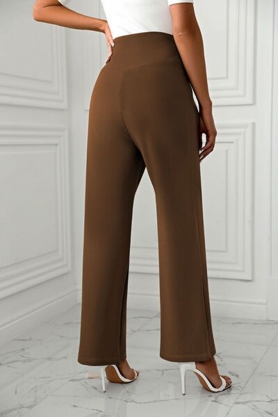 High Waist Straight Leg Pants - Pahabu - Women's Clothing & Shop