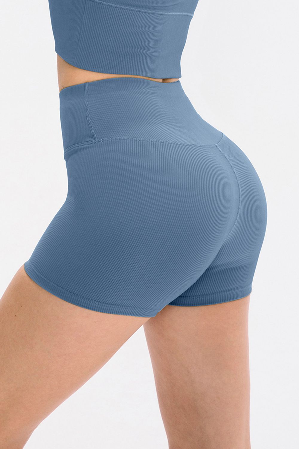 Slim Fit Wide Waistband Sports Shorts - Pahabu - Women's Clothing & Shop